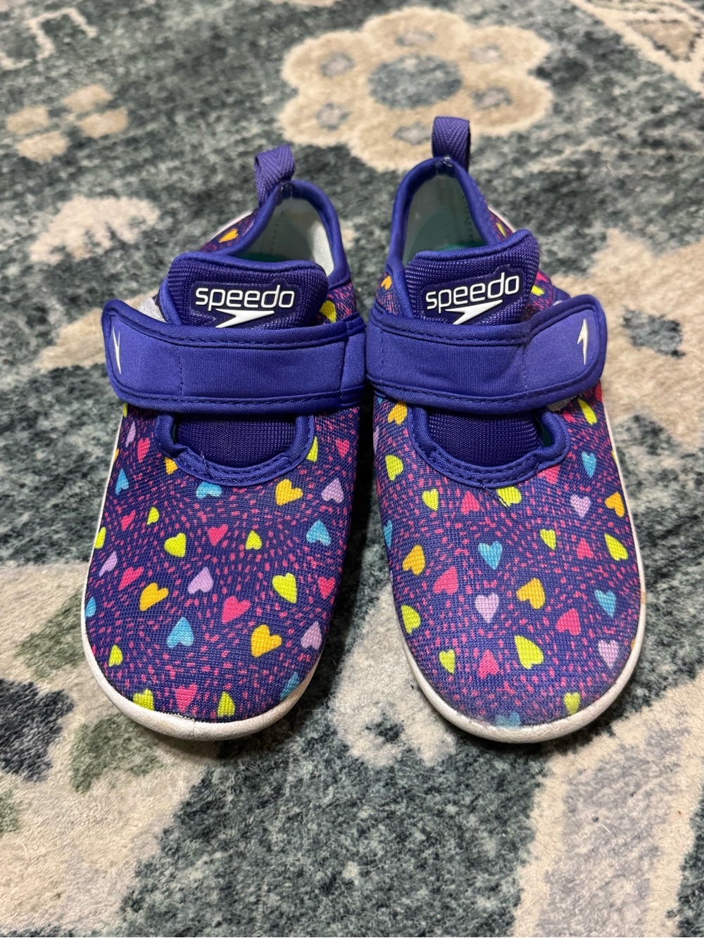 Speedo Kids Purple Water Shoes with Multicolor Heart Print